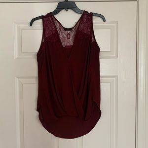 ASTR maroon laced blouse size large fits like medium